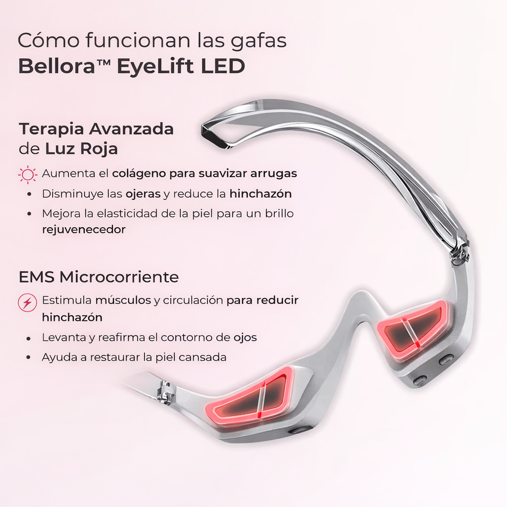 Bellora™ Ojos Sin Arrugas – Gafas LED de Rejuvenecimiento con Luz Roja